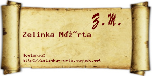 Zelinka Márta névjegykártya